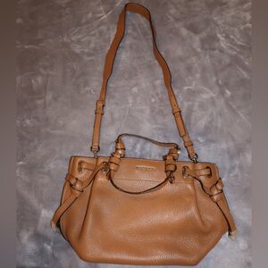 Michael Kors Brown Pebbled Leather Satchel / Crossbody Bag